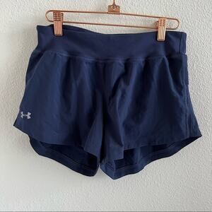 Under Armour Women's Blue Thick Elastic Waist Active Workout Gym Running Shorts